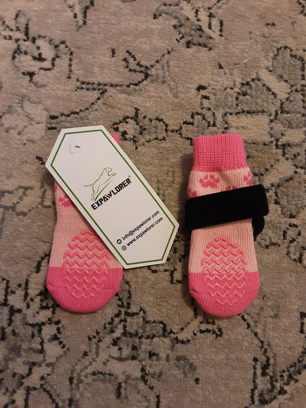 Pink Non-Slip Dog Paw Socks